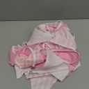 GCQQ 39Ft Pink White Party Decoration, 42Pcs Large Striped and Checkered Fabric Banner Garland, Triangle Banner Flags for Valentine's Pink Party, Wedding, Bridal Baby Shower, Home Nursery Decoration