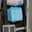 Homegroove Stainless Steel Sifting Litter Box for Pine Pellets, 23.6''Lx15.7''Wx12''H Cat Litter Box with Lid for Indoor Cats Metal Pellet Sifter Litter Pan with Plastic Scoop &10 Urine Pads (6 Inch)