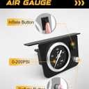 Air Gauge Control Kit with Paddle and Air Fittings | for Air Bag Suspension Kit, 0200 PSI Air Suspension Gauge Kit
