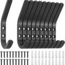 Wall Hooks for Hanging Coats - 10 Pack Black 3.2'' Double Hook Design, Hat Organizers, Wall Mount Hangers for Bags and Keys, Perfect for Garage, Workshop, Entryway, Closet, and DIY Projects