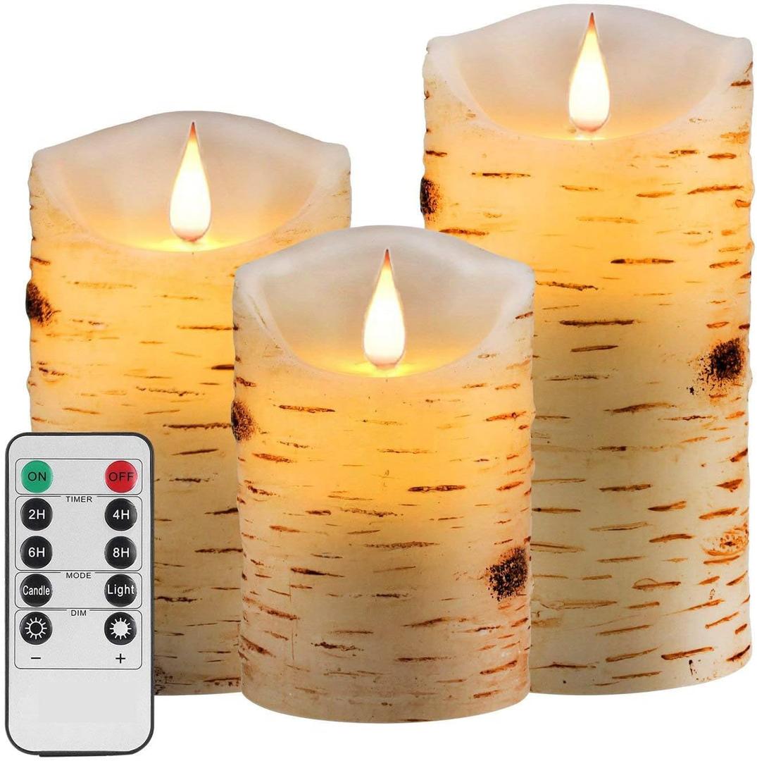 Flameless Battery Operated LED Candles 3D Wick with10key Button Remote Control 24-Hour Timer Set of 3 Electric Flickering Pillar Real WaxWedding, Party, Christmas and Home Decoration