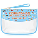 Sazuwu Veterinarian Receptionist Makeup Cosmetic Organizer Bag Vet Tech Gifts for Women Funny Animal Rescue Appreciation Thank You Gift Birthday Christmas Retirement Gift Travel Pouch 