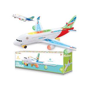 Kidsthrill Airplane Toy with Bump & Go, Flashing Lights & Sounds For Boys & Girls Age 3-12