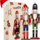 11.8 Inch Wooden Nutcracker Ornaments(Christmas Decorations Nutcracker Figures)(Festive Collectible Gift) for Table Desktop Fireplace Thanksgiving Christmas Decor,Trumpeter&King