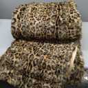 760GSM Faux Rabbit Faux Fur Throw Blanket, Super Thick Warm Bubble Blanket Throw, Fuzzy Luxury Plush Decorative Blanket for Couch Bed Sofa(Leopard Brown,80''x 90'')