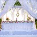 White Chiffon Fabric by The Yard 59" Wide,10 Yards Continuous