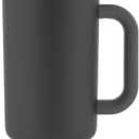 Ello Port 40oz Tumbler with Carry Loop & Integrated Handle, Vacuum Insulated Stainless Steel Reusable Water Bottle, Travel Mug with Leak Proof Lid and Straw, Perfect for Iced Coffee and Tea, Black