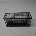 TomCare Extra Large 11'' Sink Caddy With Drain Tray Non-slip Kitchen Sink Organizer With 2 Adjustable Dividers High Brush Holder Rustproof Sponge Holder Kitchen Storage Accessories for Counter (Black)