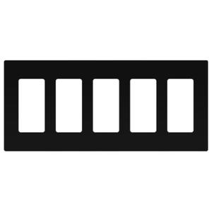 ENERLITES Screwless Decorator Wall Plates Child Safe Outlet Covers, Size 5-Gang 4.68" H x 10.14 L, Unbreakable Polycarbonate Thermoplastic, SI8835-BK, Glossy, Black