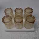 megarte 16Oz Amber Ribbed Glassware Set Of 6 – Vintage Drinking Glasses And Ribbed Glass Cups, Amber Glassware Drinkware Set For Water, Juice, Cocktails, Iced Coffee, Smoothies, Beer, Home, Parties