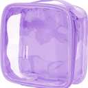 EzPacking Clear TSA Approved 3-1-1 Travel Toiletry Bag for Carry On/Quart Size Transparent Liquids Pouch for Airport Security/Reusable See Through Vinyl & PVC Plastic Organizer Men Women (Lilac)