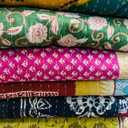 Marubhumi Indian Cotton Quilt Vintage Bedspreads, Throws, Ralli, Lot Kantha Reversible Bedcover Bedspread Throw Cotton Blanket Gudari -Single Pieces, Twin Assorted Color (10)