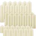 MTLEE 36 Pcs Pillar Candles Bulk Set of 3 Long Burning Wax Pillar Candles 2 in x 3, 6, 8 Inch Dripless Unscented Smokeless for Wedding Party Spa Lantern Fireplace Home(Ivory White)