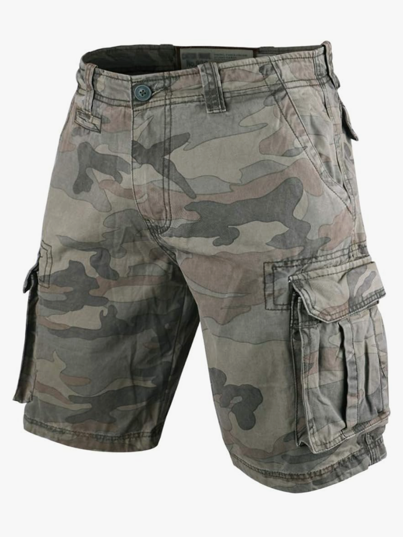 Men's Vintage Cargo Shorts Relaxed Fit Camouflage 100% Heavy Cotton, SIZE 33