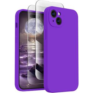 FireNova Designed for iPhone 15 Case, Silicone Upgraded [Camera Protection] Phone Case, Soft Anti-Scratch Microfiber Lining Inside, 6.1 inch, Neon Purple
