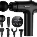 AYURA Massage Gun Deep Tissue, Percussion Muscle Massager Gun, Handheld Back Massager for Pain Relief, Mini Massage Gun with 30 Speeds and 6 Heads for Athletes Men Women (Black)