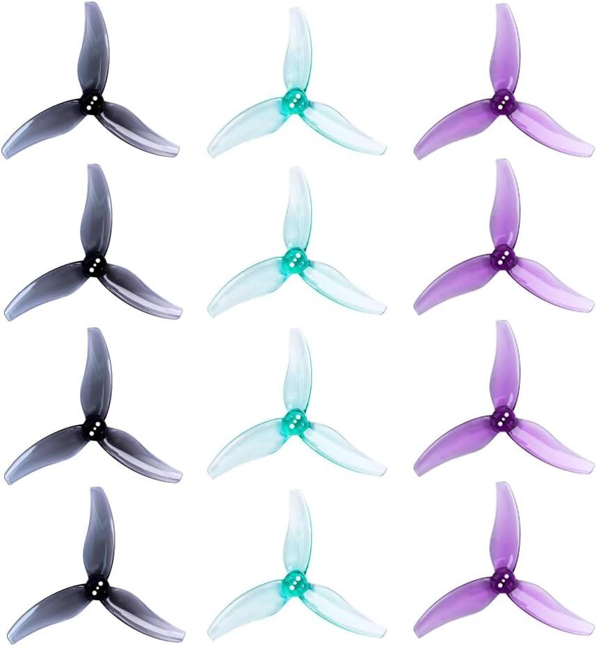 12Pcs Gemfan Hurricane 3630 3.6X3.0X3 3-Blade Propeller 3 Holes PC Props for 1404-2204 Brushless Motor FPV Freestyle 3.5inch Quad Racing Drone