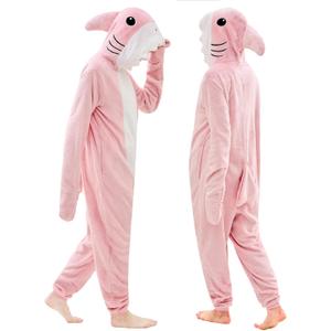 Unisex Adult Onesie Pajamas Animal One Piece Snug Fit Halloween Costume Cosplay for Women Men (Pink, XXL)