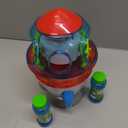 Rocket-Shaped Bubble Machine for Kids & Pets - Dual Powerful Bubble Outlets, Automatic 360 Rotation, Adjustable LED Lights & Music Ideal for Indoor/Outdoor Birthday Parties