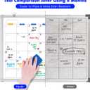 Dry Erase Calendar Whiteboard for Wall, 36" x 24" Magnetic Monthly White Board Calendar Dry Erase, Wall Hanging Aluminum Frame with Tray for Home, School, Office (Silver Frame)