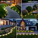 PATIOWIN 16 Pack Small Solar Ground Lights, Pathway Lights Waterproof, Outdoor Solar Light for Garden, Driveway, Walkway, Backyard (Warm White)