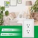 White Outlet Covers Wall Plate Modern Decorative Light Switch Cover Switch Plates Outlet Cover Bamboo Fiber Material Wall Plates for Kitchen Bathroom (1 Gang Duplex Outlet-4 Pack)