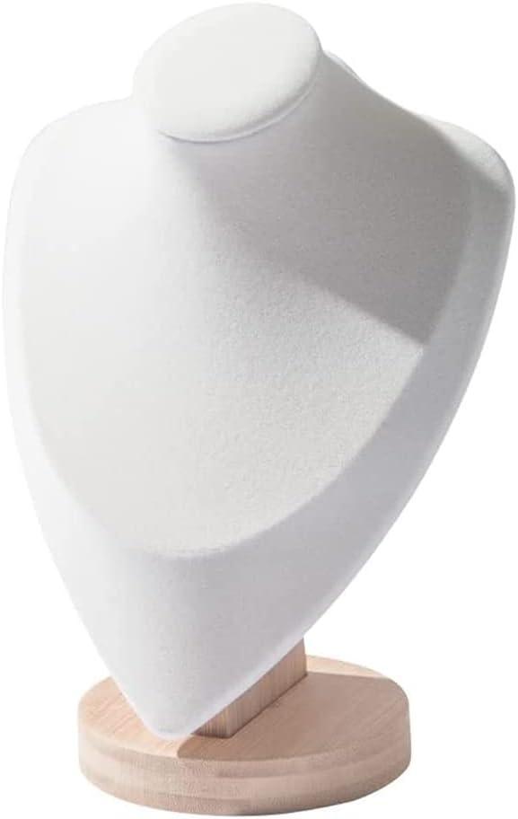 Justsoso 9" Bamboo Necklace Display Stand Jewelry Bust Holder Organizer Pendant Jewellery Rack For Home or Store Show (Beige)