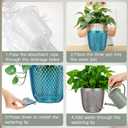 QCQHDU 2 Pack Self Watering Pots, 5.7 Inch, with Drainage Holes, Klein Blue | Plastic Garden Planter with Water Filling Port for Indoor Plants
