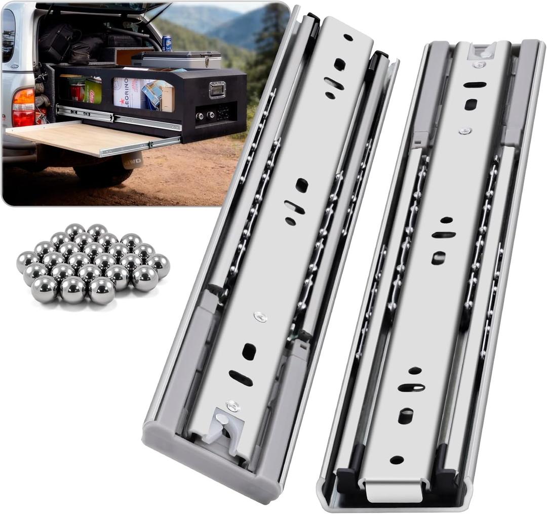 YENUO Heavy Duty Soft Close Drawer Slides Full Extension 12-32 Inch 150Lb | Side Mount Ball Bearing Self Closing Cabinet Drawer Glides Rails Runner Track Kitchen Furniture Hardware 12-32 Inch 1Pair