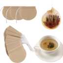 400pcs Loose Leaf Tea Empty Tea Bags - Round Natural Disposable Tea Filter Bags, Unbleached Paper Drawstring Tea & Coffee Brewing & Soup Bags (3.35'')