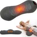 KITCADA 3 in 1 Electric Lumbar Massager Support Pillow, Back Massager with Heat, Adjustable Height for Bed and Chair,Back Support Pillow for Lower Back Pain Relief,Gifts for Women Men Mom Dad (Gray)