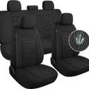 3D Air-Mesh Car Seat Covers Full Set, Breathable and Split Bench Compatible Seat Covers for Cars, Universal Car Interior Covers for Most Cars Sedan Truck SUV(Black)