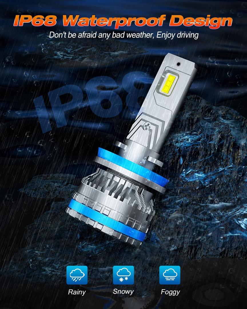 FAHREN Ultra Bright H11 Fog Bulbs,Upgraded 120W 80000LM H8/H9 Bright Lighting Bulb, 6500K Cool White IP68 Waterproof,Quick Installation, Pack of 1