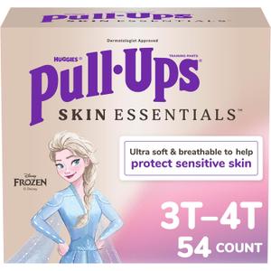 Pull-Ups Girls' Skin Essentials Potty Training Pants, Training Underwear, 3T-4T (32-40 lbs), 54 Ct