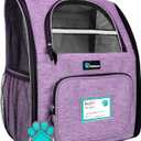 PetAmi Dog Backpack Carrier for Small Large Cat, Pet, Puppy, Ventilated Pet Hiking Backpack Travel Bag, Airline Approved Cat Backpack Carrier, Camping Biking Dog Bag Up to 18lbs Pet, Purple