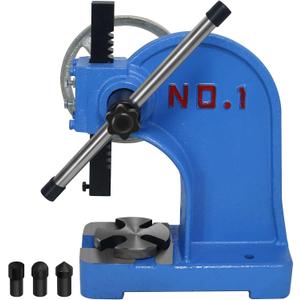Arbor Press 1 Ton,Ratchet Leverage Arbor Press with Handwheel,5.5" Maximum Height Manual Desktop Punch Press Machine Metal Arbor Press Tool,for Stamping