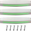 TonGass (3-Pack, White) 18" Universal Pool Ladder Step Replacement with Reflective Strip, Plastic Swimming Pool Ladder Rung Step with Stainless Steel Bolts for Inground Above Ground Pools