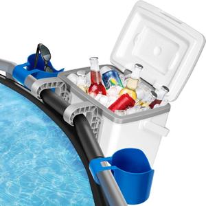 VIVOHOME 13QT Portable Pool Cooler with Handle - Hanging Poolside Design, Insulated Hard Cooler for Above-Ground Pools, Keeps Drinks Cold Up to 3 Days, Great for Pool Party, Fishing, Camping, Beach