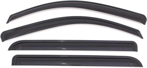 KPY Window Visor Compatible with Ford Fiesta Sedan & Hatchback 2009-2019, Rain Guard Side Window Vent Deflectors Tape-On Style, 2009 2010 2011 2012 2013 2014 2015 2016 2017 2018 2019, Black