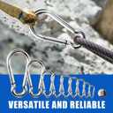 Large Carabiner Clip Hooks, 4pcs 4 inch Carabiners Heavy Duty, 304 Stainless Steel Spring Snap Hook Fits Camping Hanging Hiking Weight Lifting, Metal Clips for Rope or Chain