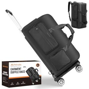 Pakvoke Convertible Rolling Garment Duffle Bag for Travel - Large Capacity with Wheels, Shoe Compartment & Back Strap, Ideal for Business Trips, Weddings, and Weekenders Pakvoke Convertible Rolling Garment Duffle Bag for Travel - Large Capacity with Wheels, Shoe Compartment & Back Strap, Ideal for Business Trips, Weddings, and Weekenders