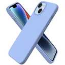 ORNARTO Compatible with iPhone 14 Case 6.1, Slim Liquid Silicone 3 Layers Full Phone Covered Soft Gel Rubber Case Protective Phone Cover 6.1 Inch-Light Blue