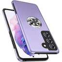 PELEPUES Case for Samsung Galaxy S21 Plus/S21+ 5G, [Built-in Camera Cover] Military Shockproof Phone Case Cover with Embedded Metal Ring Stand Kickstand [Support Magnetic Car Holder] for S21+, Purple