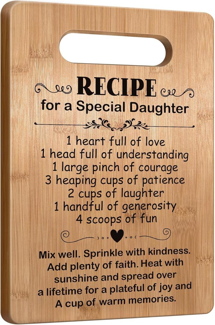 Daughter Birthday Gifts from Mom Dad Parents, Popular Daughter Cutting Board Gift for Valentines Day Mothers Day, Wedding