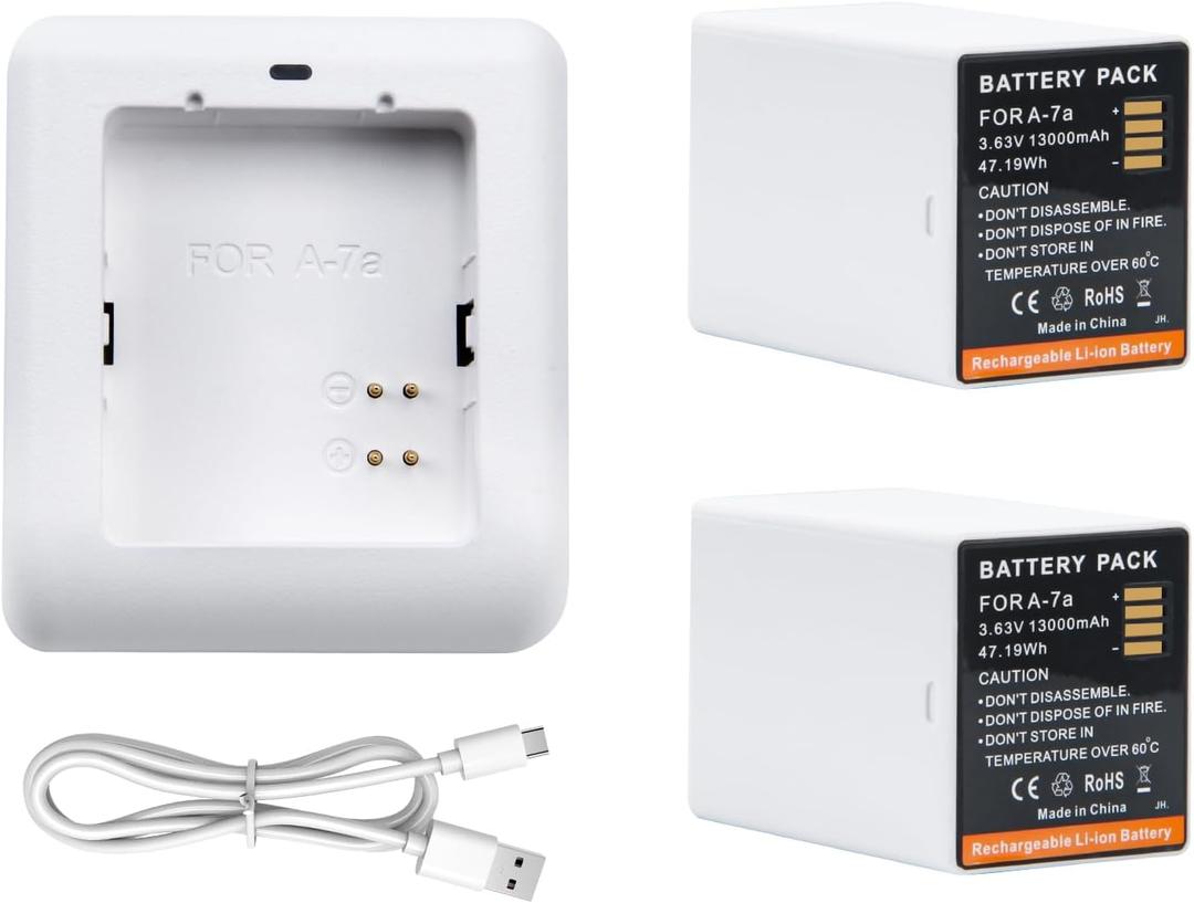 2-Pack XL Extended Batteries Compatible with Arlo Pro 4 XL Arlo Go 2 VMA5410 and for Arlo Ultra, Ultra 2, Pro 3 and Pro 4 That Using XL Extended Battery and Housing, Upgraded 13000mAh with Charger