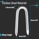Bates Choice Fence Staples, 200 pcs, 1" Galvanized Steel, Silver, U Shaped Nails for Wood & Wire Fencing