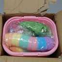 12PCS Small Easter Baskets with Handles Bulk, 12PCS Mini Plastic Eggs and 6Packs Faux Grass Confetti Strips Accessories Filler Stuffers for Spring Decorations Egg Hunt Party Supplies Favors