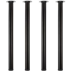 QLLY 29.5 inch / 75cm Adjustable Metal Desk Legs, Heavy Duty Furniture Table Legs with 1" Leveling Adjustment for DIY Office Desk, Workbench, Dining Table, Set of 4 (Black)