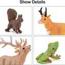 16PCS Mini North American Forest Woodland Animals Figurines Toys, Realistic Jungle Wild Animal Figures with Wolf,Bear,Bison,Reindeer,Birthday Party Favors Valentine's Day Gifts for Kids