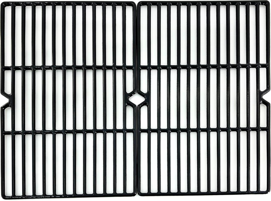 Parts DC107 19 1/4 Inch Set of 2 Porcelain Coated Cast Iron Cooking Grid (12 3/8" x 19 1/4" for Each) Replacement for Charmglow BBQ Grillware Nexgrill Weber Jenn-Air Others